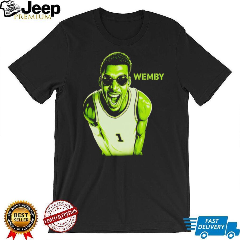 Victor Wembanyama Wemby Green Alien Face Basketball T Shirt Victor Wembanyama Wemby Green Alien Face Basketball T Shirt