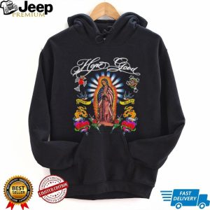 Virgin Mary American Flag Patriotic Religious Tattoo Style T Shirt