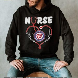 Washington Nationals Nurse Stethoscope Heartbeat Work Of Heart T Shirt