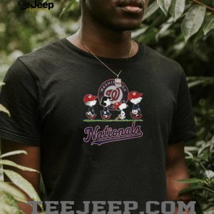 Washington Nationals Peanuts Snoopy Charlie Brown Lucy Walking Red Navy Team Baseball T Shirt