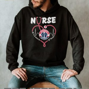 Washington Wizards Basketball Logo Red Stethoscope Heart Nurse Work Of Heart T Shirt
