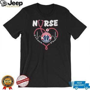 Washington Wizards Basketball Logo Red Stethoscope Heart Nurse Work Of Heart T Shirt