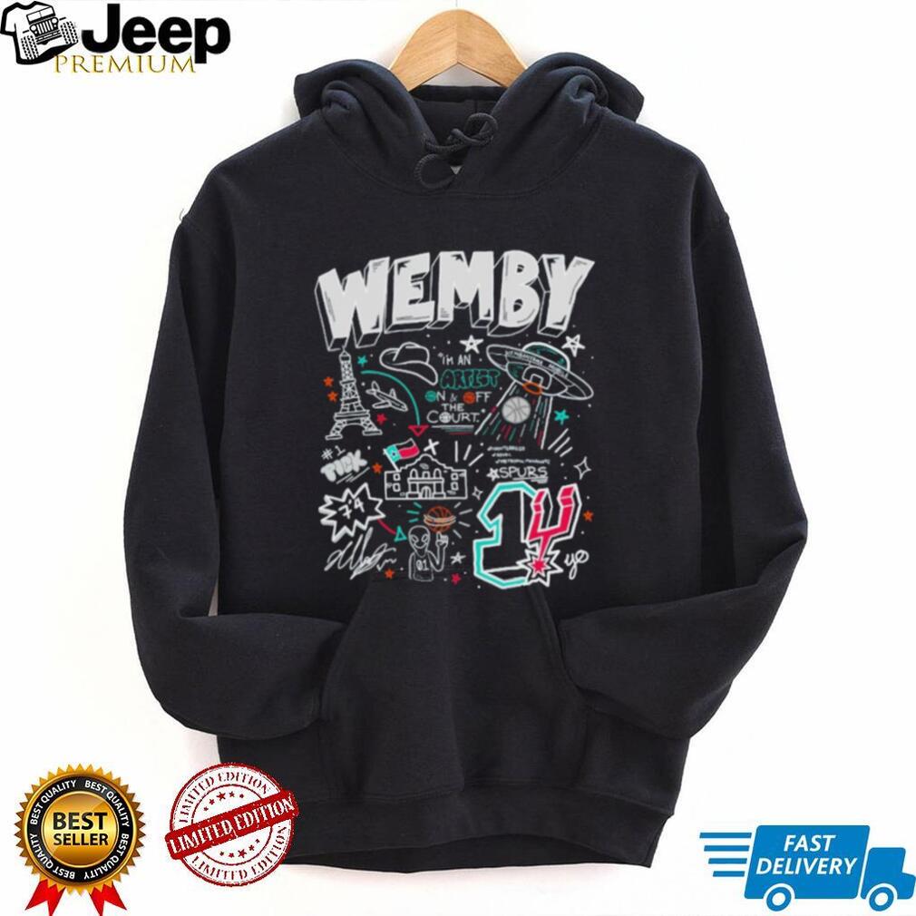 Wemby #1 Artist French Alien Doodle Basketball Graphic T Shirt Wemby #1 Artist French Alien Doodle Basketball Graphic T Shirt