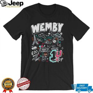 Wemby #1 Artist French Alien Doodle Basketball Graphic T Shirt