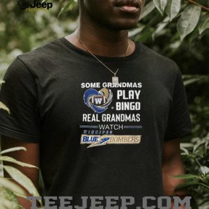Winnipeg Blue Bombers Football Grandma Heart Real Grandmas Watch Blue Gold T Shirt