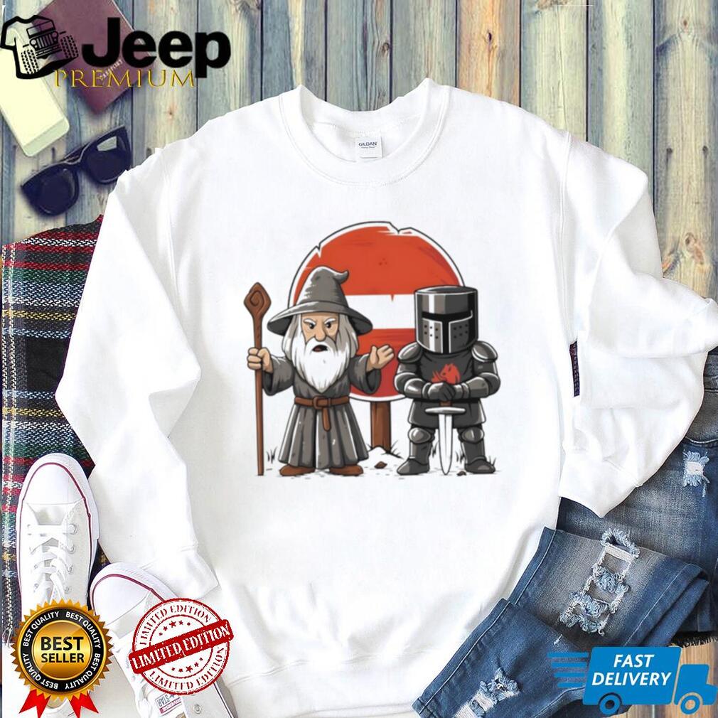 Wizard And Black Knight Fantasy Meme Road Sign Adventure T Shirt Wizard And Black Knight Fantasy Meme Road Sign Adventure T Shirt