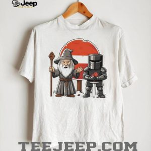 Wizard And Black Knight Fantasy Meme Road Sign Adventure T Shirt