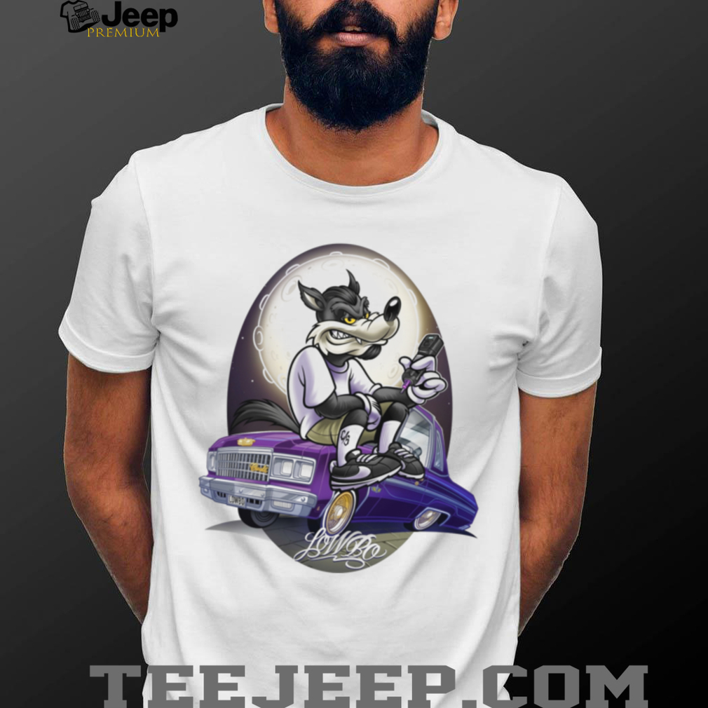 Wolf Lowrider Car Chicano Style Tattoo Art Graphic T Shirt Wolf Lowrider Car Chicano Style Tattoo Art Graphic T Shirt