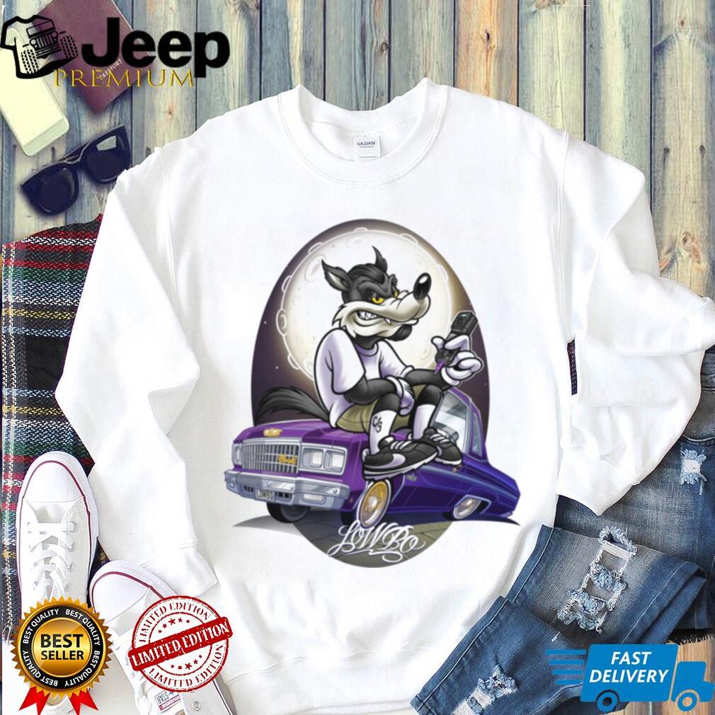 Wolf Lowrider Car Chicano Style Tattoo Art Graphic T Shirt Wolf Lowrider Car Chicano Style Tattoo Art Graphic T Shirt