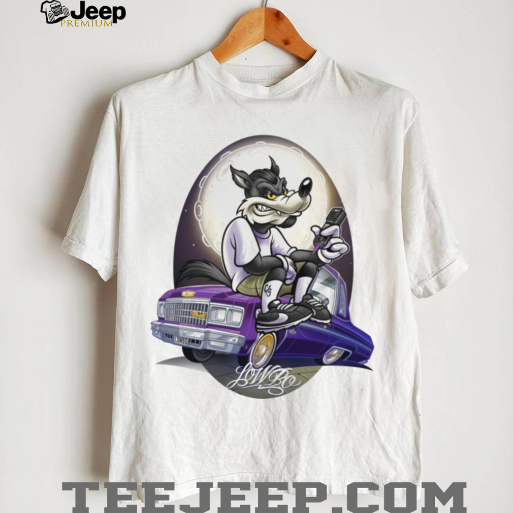Wolf Lowrider Car Chicano Style Tattoo Art Graphic T Shirt Wolf Lowrider Car Chicano Style Tattoo Art Graphic T Shirt