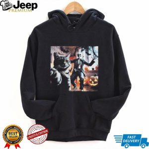 Cat Selfie With Dancing Skeleton Halloween Costume T Shirt