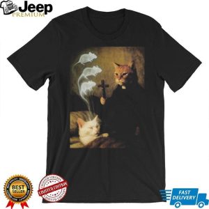 Catholic Priest Cat Exorcising Mouse Spirit Funny Pet T Shirt Catholic Priest Cat Exorcising Mouse Spirit Funny Pet T Shirt