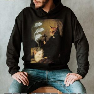 Catholic Priest Cat Exorcising Mouse Spirit Funny Pet T Shirt