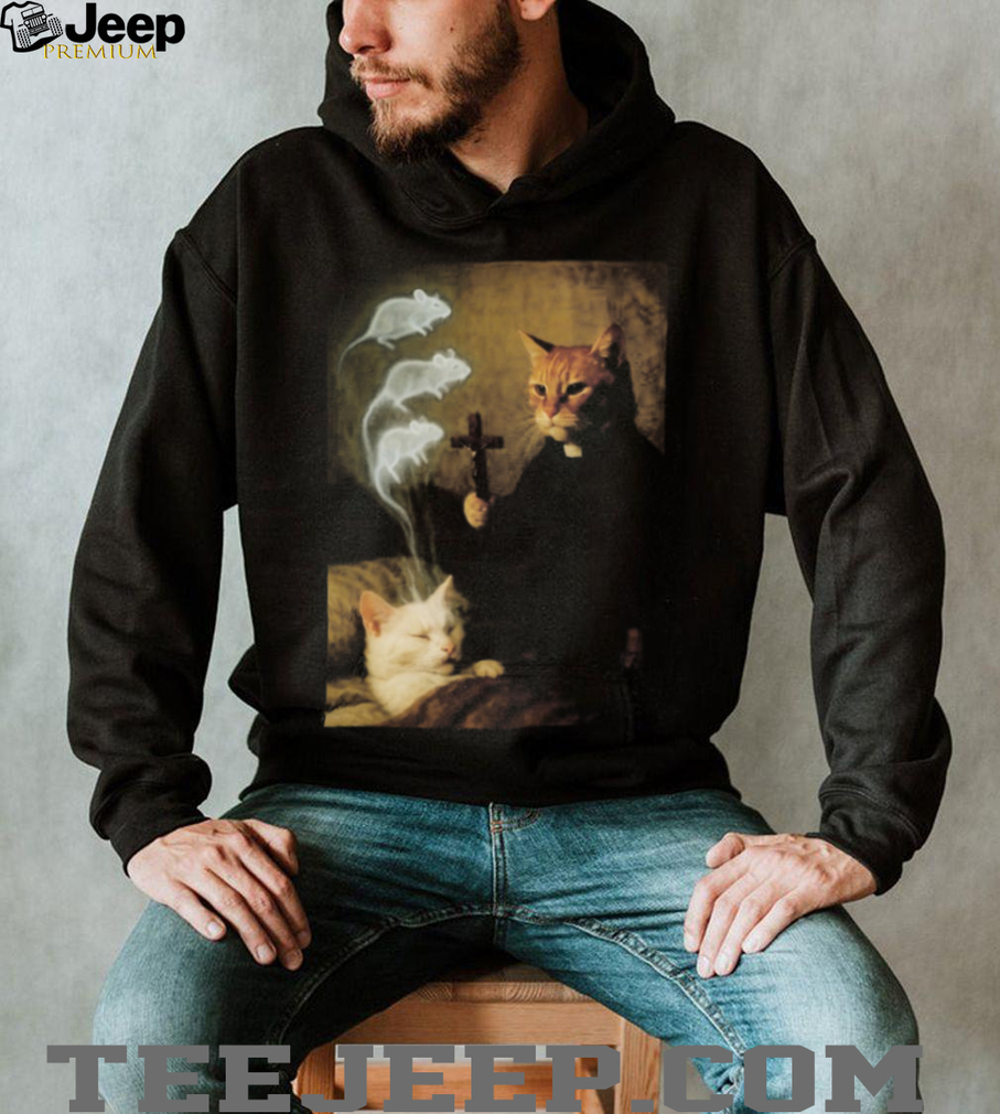 Catholic Priest Cat Exorcising Mouse Spirit Funny Pet T Shirt Catholic Priest Cat Exorcising Mouse Spirit Funny Pet T Shirt