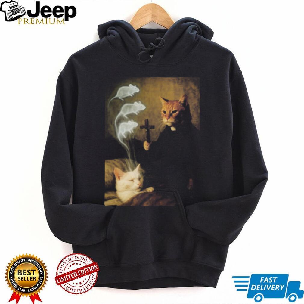Catholic Priest Cat Exorcising Mouse Spirit Funny Pet T Shirt Catholic Priest Cat Exorcising Mouse Spirit Funny Pet T Shirt