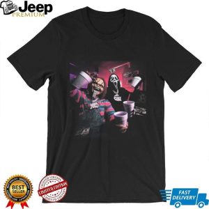 Chucky and Ghostface Horror Rap Style Lean Cup T Shirt Chucky and Ghostface Horror Rap Style Lean Cup T Shirt