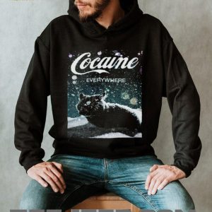 Cocaine Everywhere Funny Snow Cat Winter Holiday T Shirt