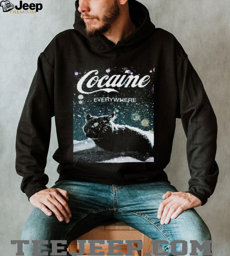 Cocaine Everywhere Funny Snow Cat Winter Holiday T Shirt Cocaine Everywhere Funny Snow Cat Winter Holiday T Shirt
