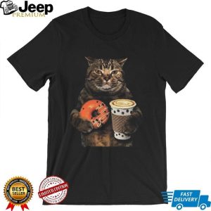 Coffee And Donut Loving Cat Graphic T Shirt Coffee And Donut Loving Cat Graphic T Shirt