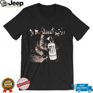 Cool Raccoon Drinking Energy Drink Funny Animal Graphic T Shirt Cool Raccoon Drinking Energy Drink Funny Animal Graphic T Shirt