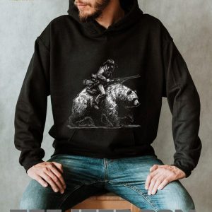 Cowboy Riding Grizzly Bear Western Americana Graphic T Shirt