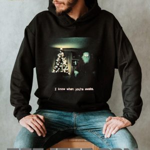 Creepy Christmas Santa I Know When You Are Awake Holiday T Shirt