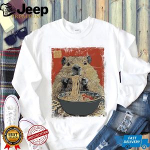 Cute Capybara Eating Ramen Noodles Asian Art T Shirt Cute Capybara Eating Ramen Noodles Asian Art T Shirt