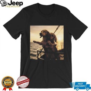 Cute Dachshund Dogs On Ship Titanic Pose Graphic T Shirt Cute Dachshund Dogs On Ship Titanic Pose Graphic T Shirt