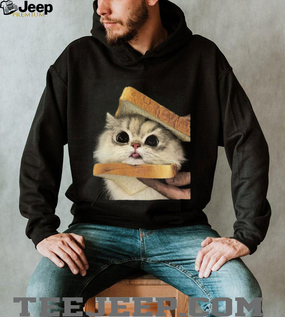 Cute Fluffy Cat Holding Bread Sandwich Meme Funny Graphic T Shirt Cute Fluffy Cat Holding Bread Sandwich Meme Funny Graphic T Shirt