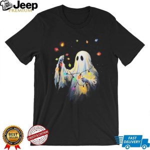 Cute Ghost Holding Christmas Lights Holiday Aesthetic T Shirt Cute Ghost Holding Christmas Lights Holiday Aesthetic T Shirt