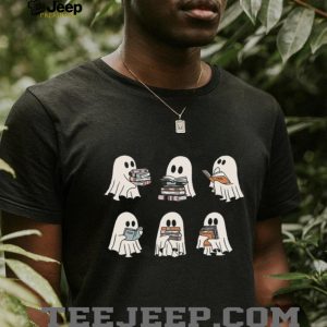 Cute Ghost Reader Aesthetic Spooky Library Bookworm Halloween Comfort Colors T Shirt