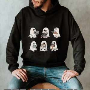 Cute Ghost Reader Aesthetic Spooky Library Bookworm Halloween Comfort Colors T Shirt