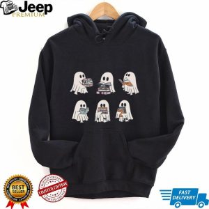 Cute Ghost Reader Aesthetic Spooky Library Bookworm Halloween Comfort Colors T Shirt
