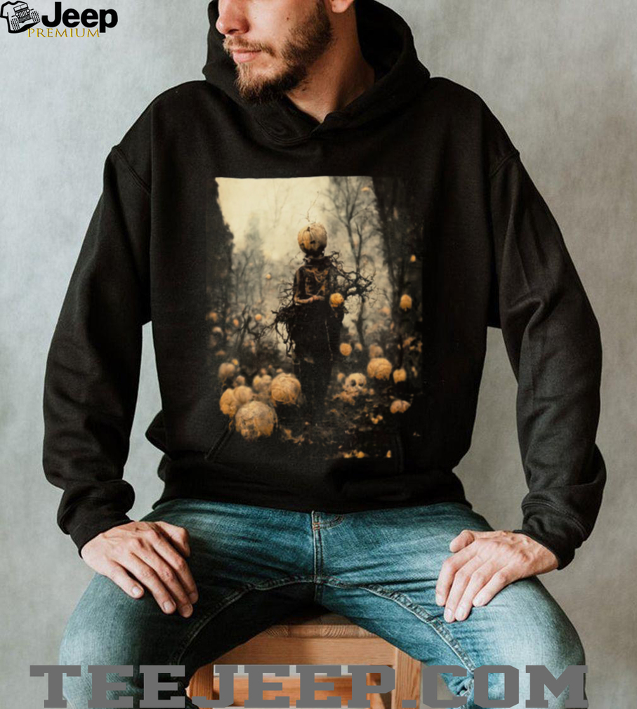 Dark Pumpkin Head Reaper Fantasy Forest Halloween Graphic T Shirt Dark Pumpkin Head Reaper Fantasy Forest Halloween Graphic T Shirt