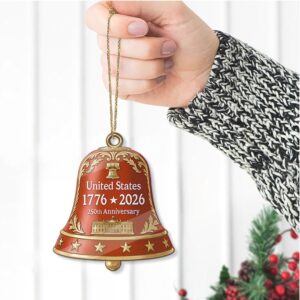 250 Years USA 1776 2026 Acrylic Ornament Happy 250th Birthday USA Bell Ornament America 250th Anniversary Ornament