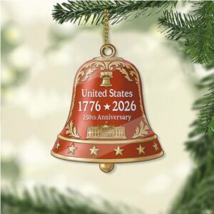 250 Years USA 1776 2026 Acrylic Ornament Happy 250th Birthday USA Bell Ornament America 250th Anniversary Ornament