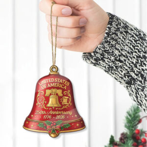 250 Years USA Acrylic Ornament United States 1776–2026 Bell Ornament Christmas Décor 250 Years USA Acrylic Ornament United States 1776–2026 Bell Ornament Christmas Décor