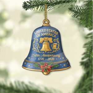 250 Years USA Acrylic Ornament United States 1776–2026 Bell Ornament Christmas Décor