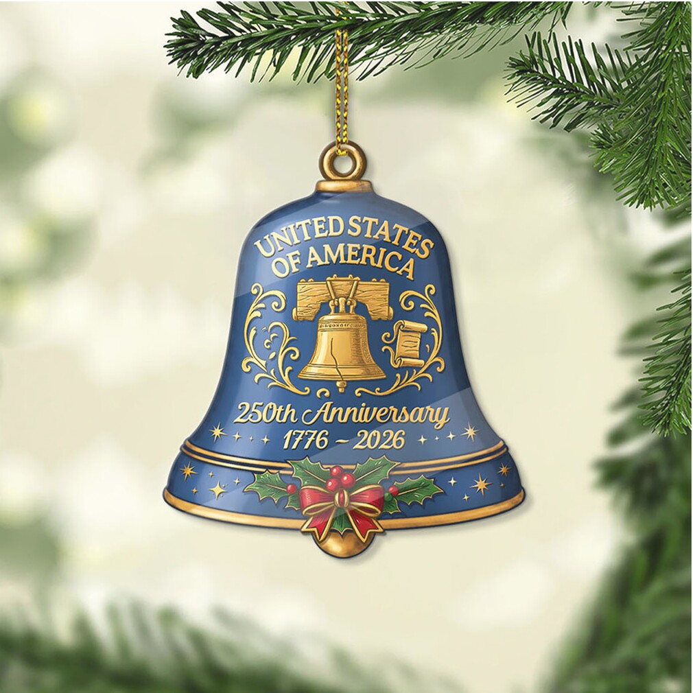 Patriotic Christmas Decor with 1776-2026 Bell Ornament