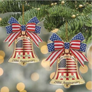 250 Years of the USA Acrylic Ornament 250th Anniversary 1776–2026 Liberty Bell Ornament for Christmas Decor