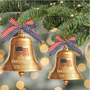 America 250 Years 1776–2026 Acrylic Ornament Liberty Bell 250th Anniversary Patriotic Christmas Ornament