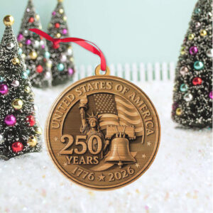 America 250 Years 1776–2026 Wood Ornament USA Patriotic Liberty Bell Decoration 250th Anniversary Independence Day Christmas Ornament America 250 Years 1776–2026 Wood Ornament USA Patriotic Liberty Bell Decoration 250th Anniversary Independence Day Christmas Ornament