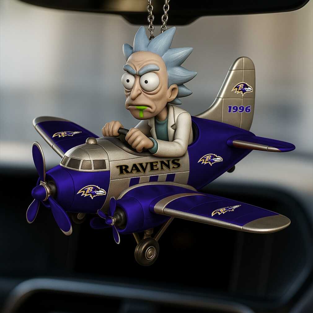 Baltimore Ravens Rick & Morty Plane Ornament Baltimore Ravens Rick & Morty Plane Ornament