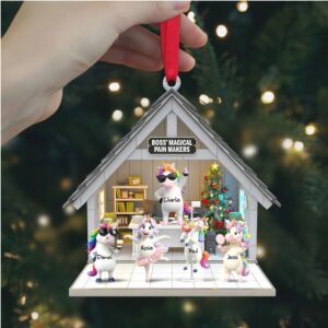 Boss' Magical Pain Makers Personalized Unicorn Ornament