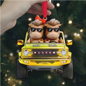 Bucked Up Personalized Cow Car Ornament
