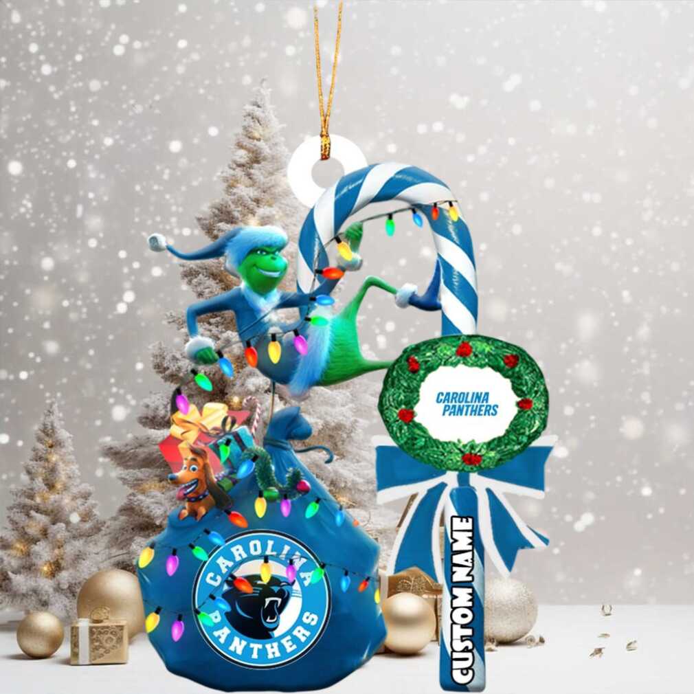 Carolina Panthers NFL Custom Grinch Candy Cane Name Ornament 2025 Xmas Tree Gift Carolina Panthers NFL Custom Grinch Candy Cane Name Ornament 2025 Xmas Tree Gift