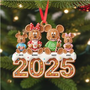 Cartoon Gingerbread Family Personalized Gifts For Family Christmas Ornament 04natn111025