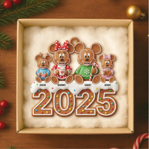 Cartoon Gingerbread Family Personalized Gifts For Family Christmas Ornament 04natn111025