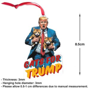 Cats For Trump, Christmas Trump Acrylic Ornament, Perfect for Car & Christmas Tree Decor