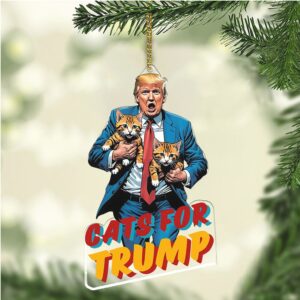 Cats For Trump, Christmas Trump Acrylic Ornament, Perfect for Car & Christmas Tree Decor
